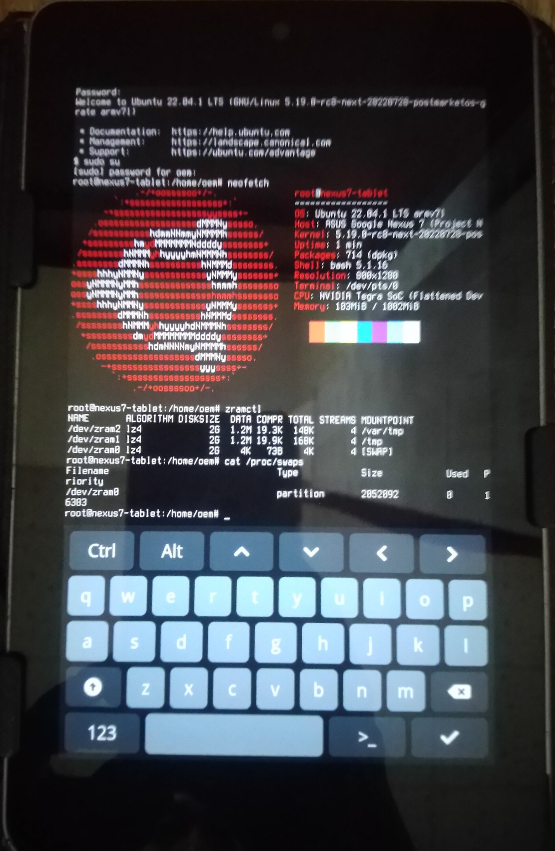 Nexus 7 run ttyescape